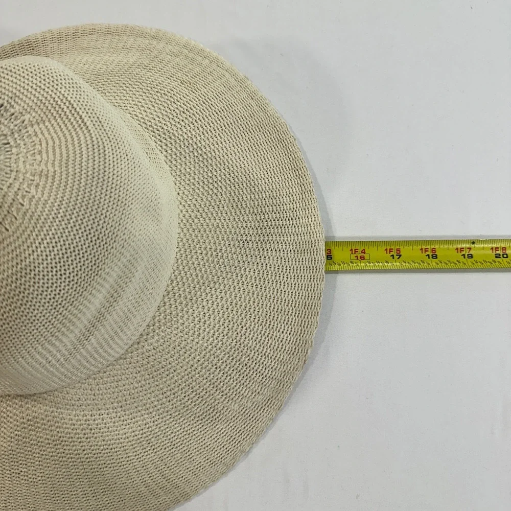 Wallaroo Hat Company Victoria Diva Sun Hat Women One Size Cream Tan Wide Brim
